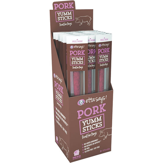 Etta Says Dog Yum Sticks Pork 24 Count