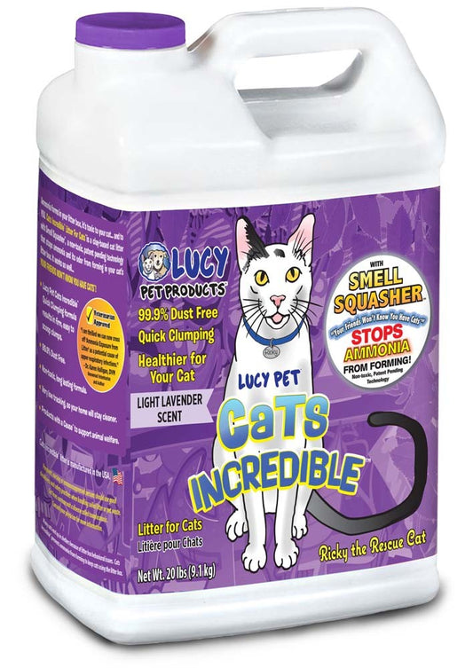 Lucy Pet Products Cats Incredible? Clumping Cat Litter Light Lavender Scent 20 Lb