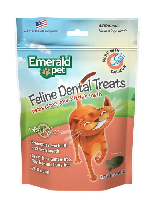 Emerald Pet Feline Cat Dental Treat Salmon Flavor 3 oz