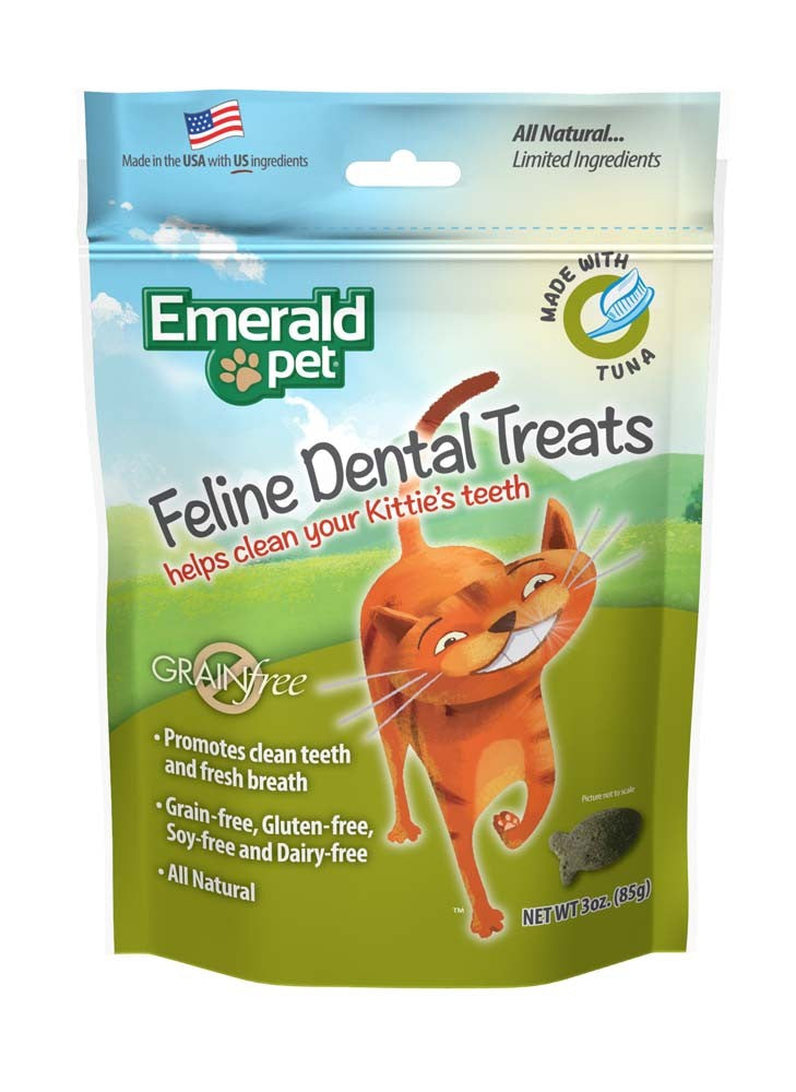 Emerald Pet Feline Cat Dental Treat Tuna Flavor 3 oz