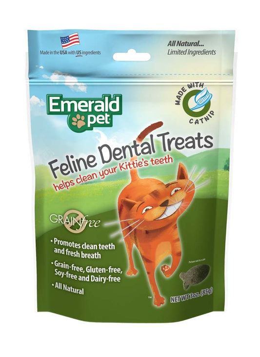 Emerald Pet Feline Cat Dental Treat Catnip Flavor 3 oz