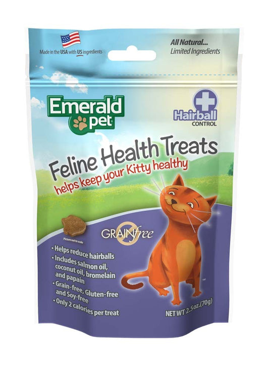 Emerald Pet Hairball Formula Chicken Flavor Cat Chews 2.5 oz