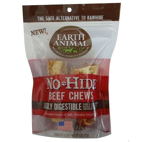 Earth Animal No Hide Beef Chews Dog Treats,Small , 2 Pack