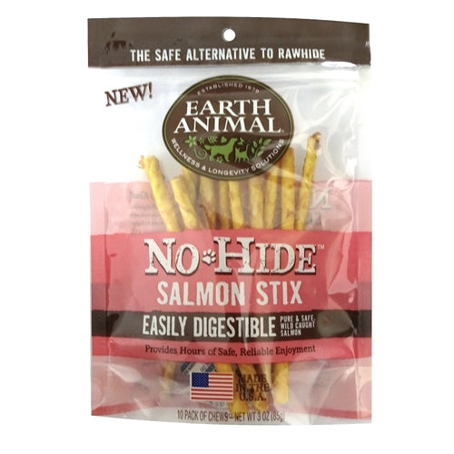 Earth Animal No Hide Salmon Chews Dog Treats, 10 Pack