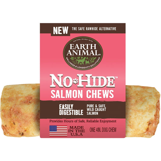 Earth Animal Dog No-Hide Salmon 4 Inches(24 Counter Refill Box)