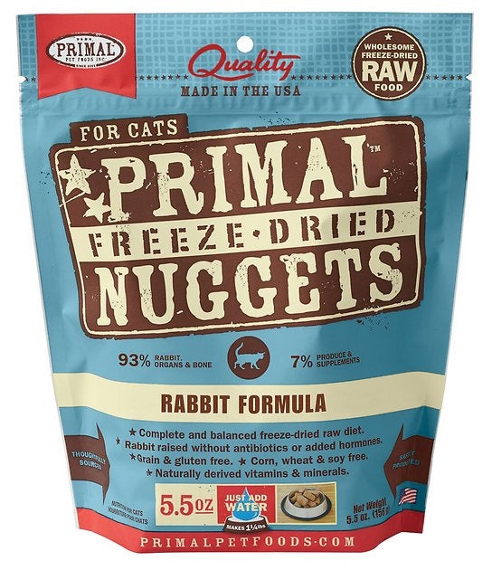 Primal Pet Foods Freeze Dried Food For Cats 5.5Oz Rabbit