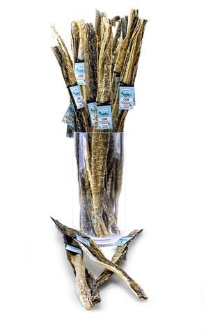 Icelandic+ Long Cod Skin Strips (20 Strips, Approx 1-Lb)