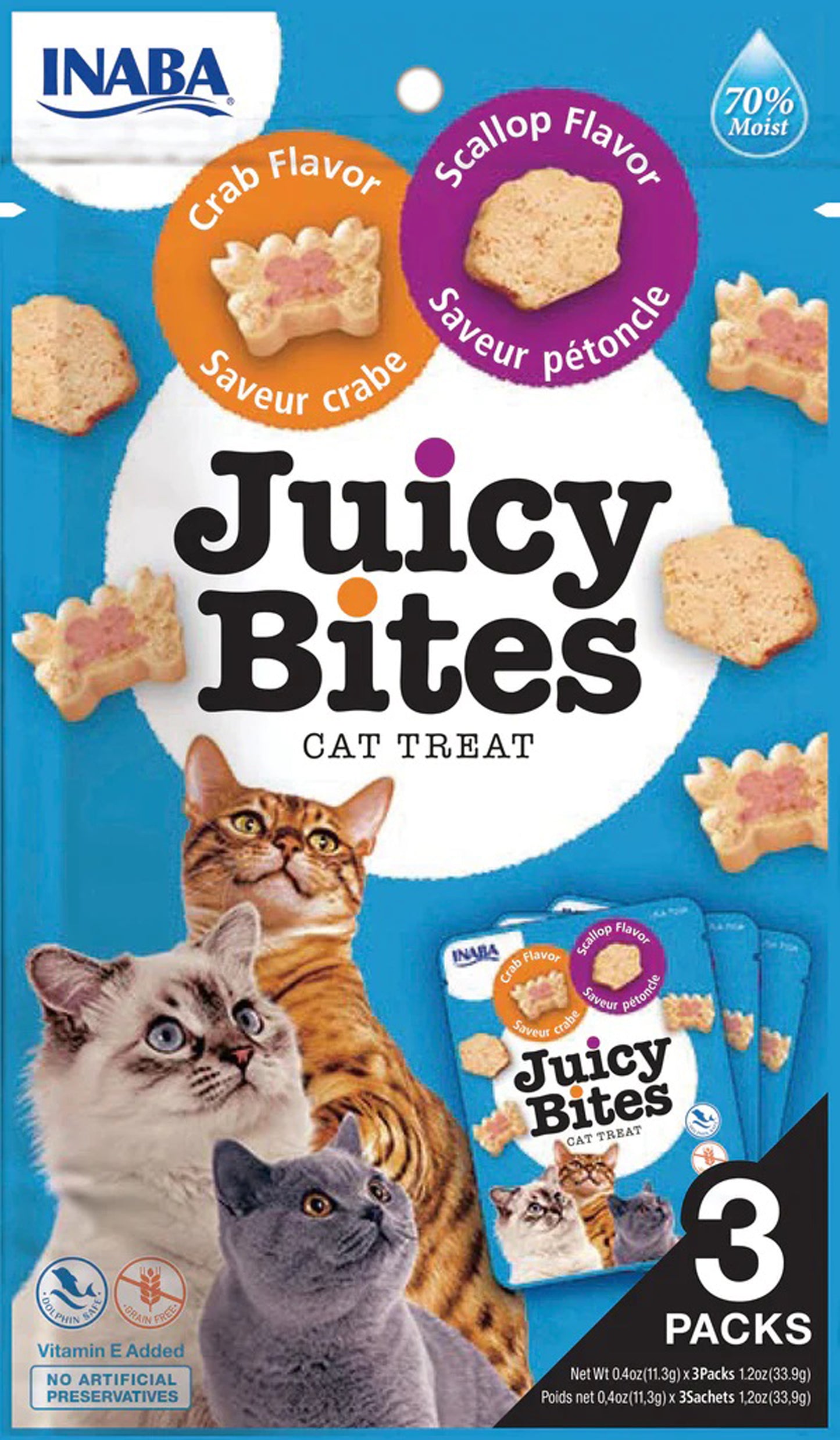 Inaba Cat Juicy Bites Scallop Crab 6Ct/1.2Oz