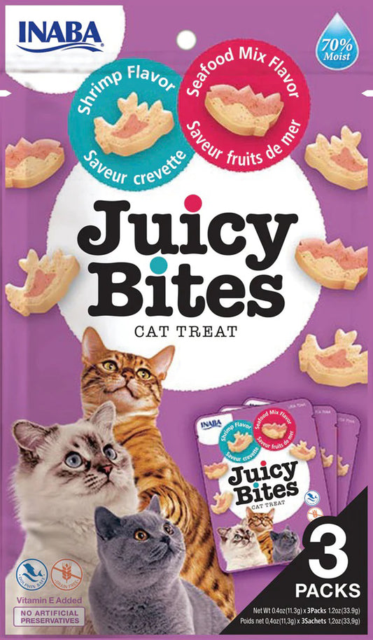 Inaba Cat Juicy Bites Shrimp Seafood 6Ct/1.2Oz