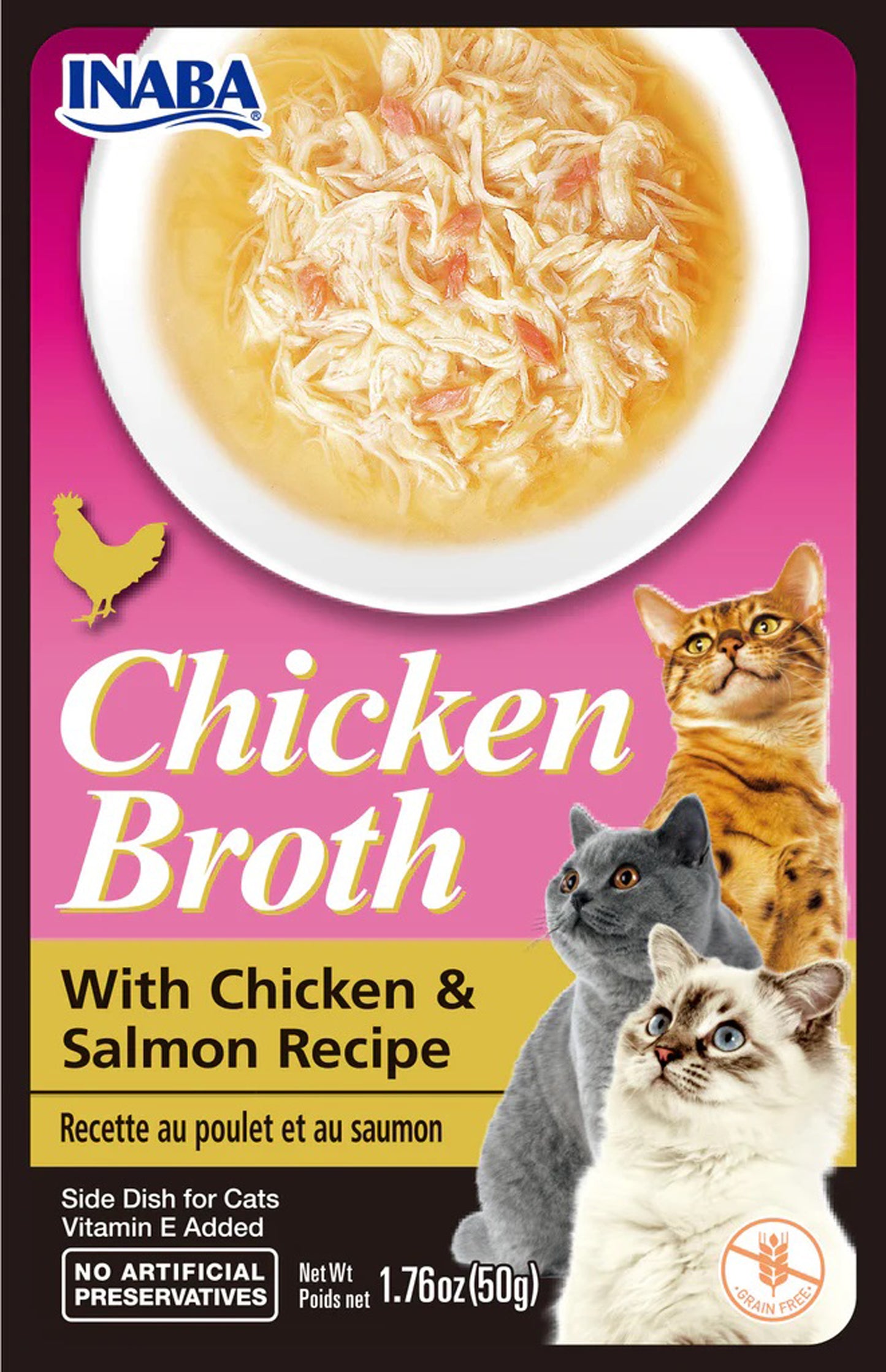 Inaba Cat Broth Chicken Salmon 6Ct/1.76Oz