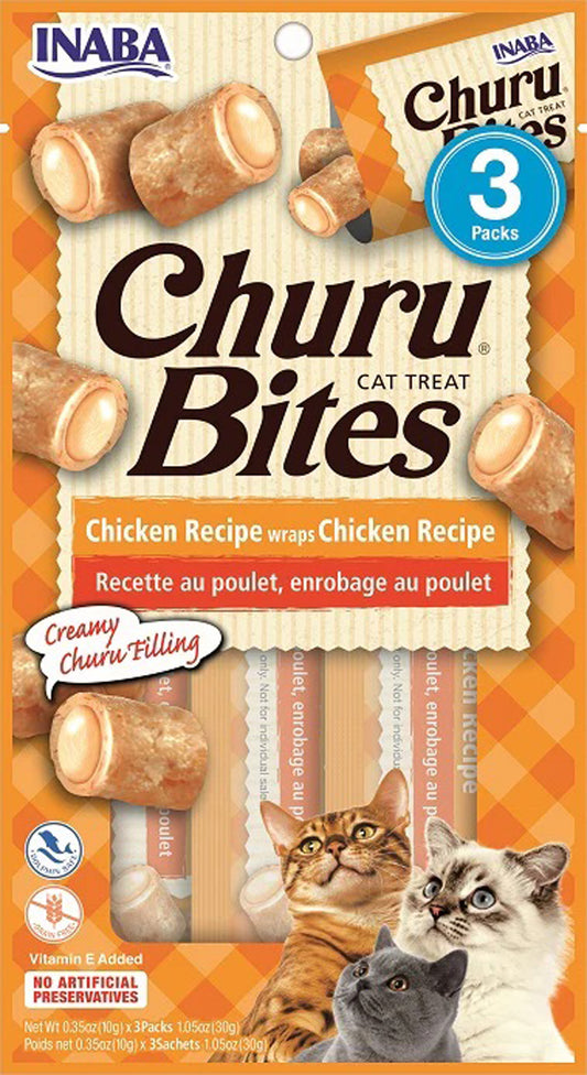 Inaba Cat Churu Bite Chkn Wrap Chicken 6Ct/1.05Oz