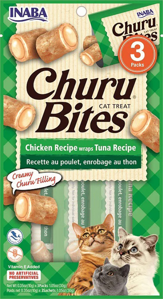 Inaba Cat Churu Bite Chkn Wrap Tuna 6Ct/1.05Oz