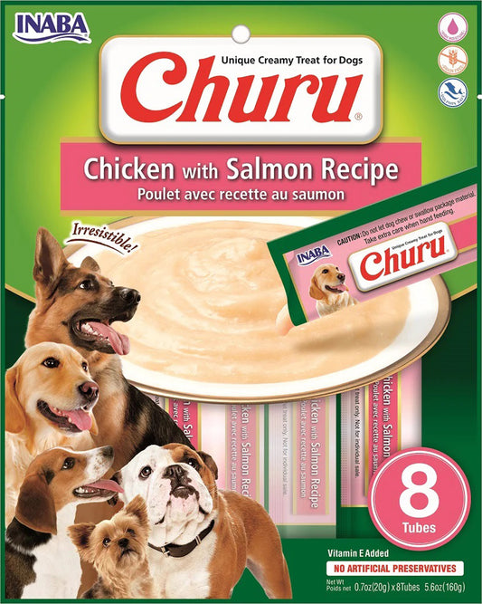 Inaba Dog Churu Chicken Salmon 6Ct/5.6Oz