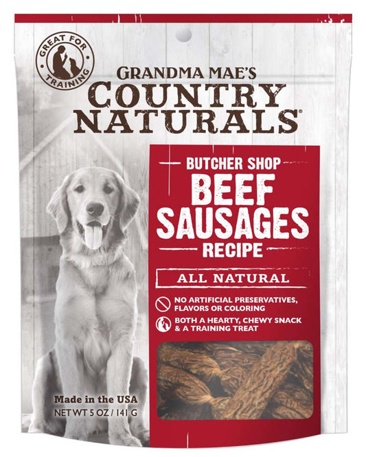 Grandma Mae's Country Naturals Beef Sausages Dog Treats 5 oz