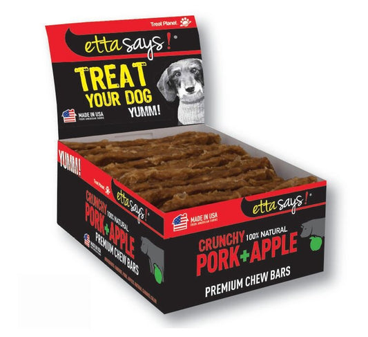 Etta Says! Dog Crunch Chew Bars Pork 12 Count