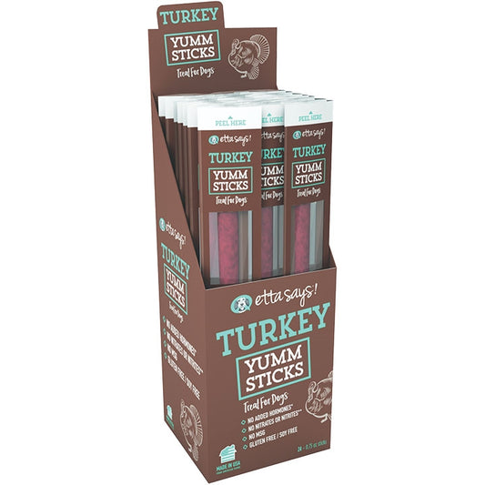 Etta Says Dog Yum Sticks Turkey 24 Count