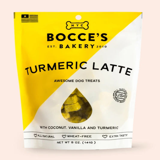 Bocces Bakery Dog Biscuits Tumeric Latte 5Oz.