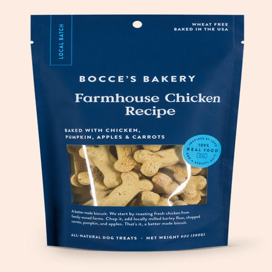 Bocces Bakery Dog Biscuits Farmhouse Chicken 8Oz.