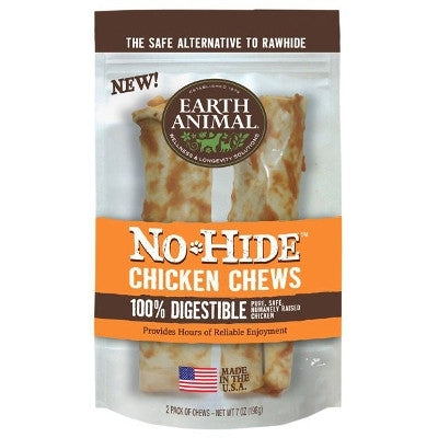 Earth Animal No Hide Chicken Chews Dog Treats, 7 Inch, 2 Pack