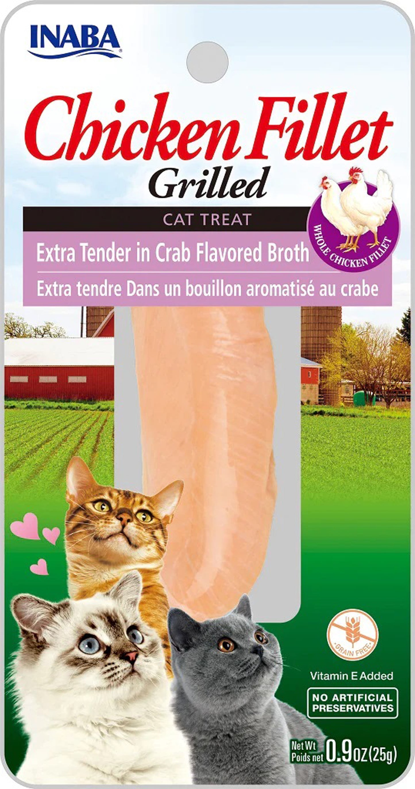 Inaba Cat Grill Fil Xtnder Chkn/Crab Broth .9Oz/6Ct