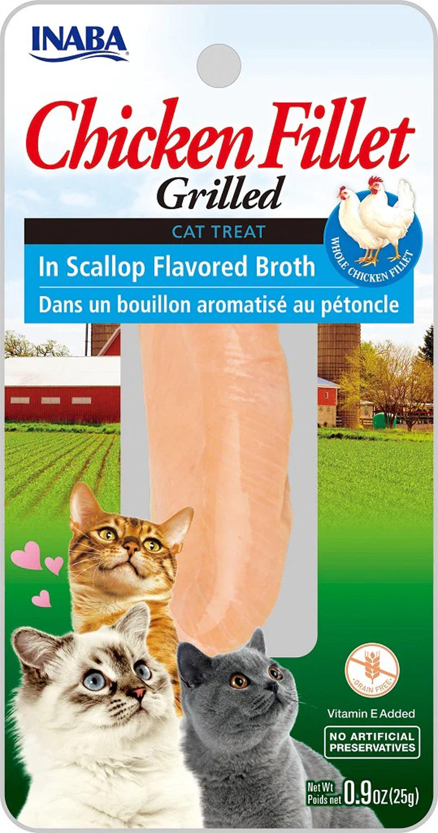 Inaba Cat Grill Fil Chicken/Scallop Broth 0.9Oz/6Ct