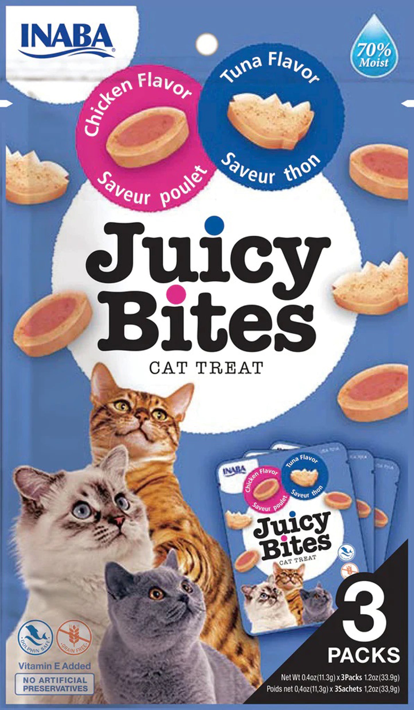 Inaba Cat Juicy Bites Tuna Chkn6Ct/1.2Oz