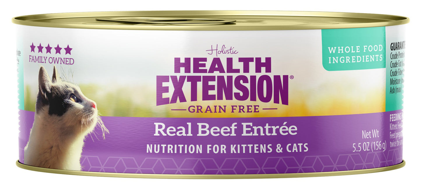 Health Extension Beef Entree Cat Food 5.5oz (Case of 24)