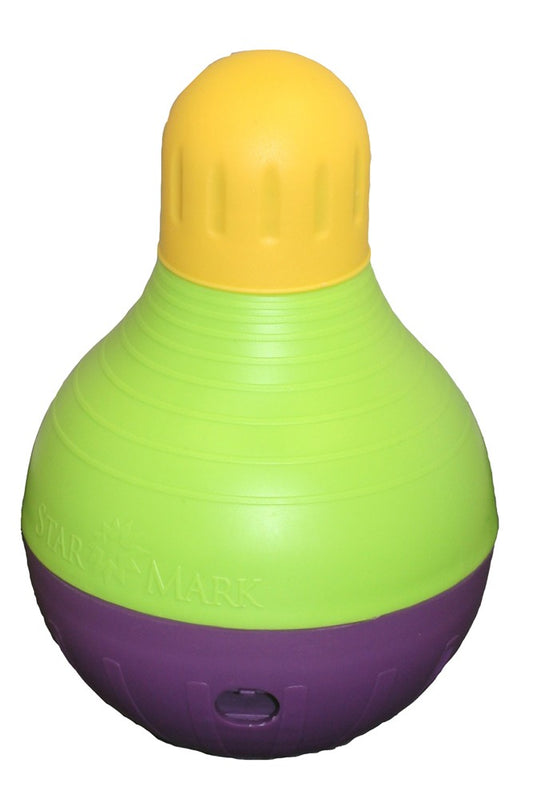 Starmark BobALot Treat Dispensing Dog Toy Purple/Green/Yellow, 1ea/LG