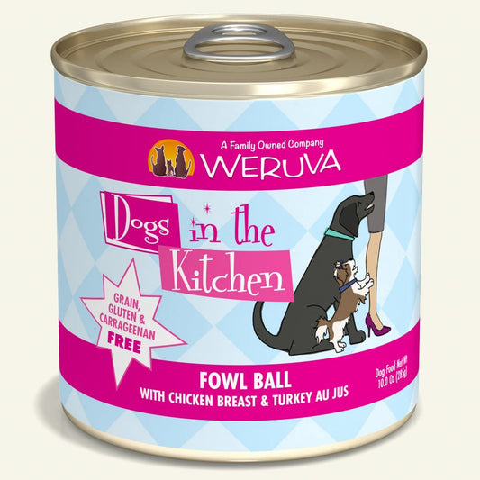 Dogs In The Kitchen Fowl Ball with Chicken & Turkey Au Jus 10oz. (Case Of 12)