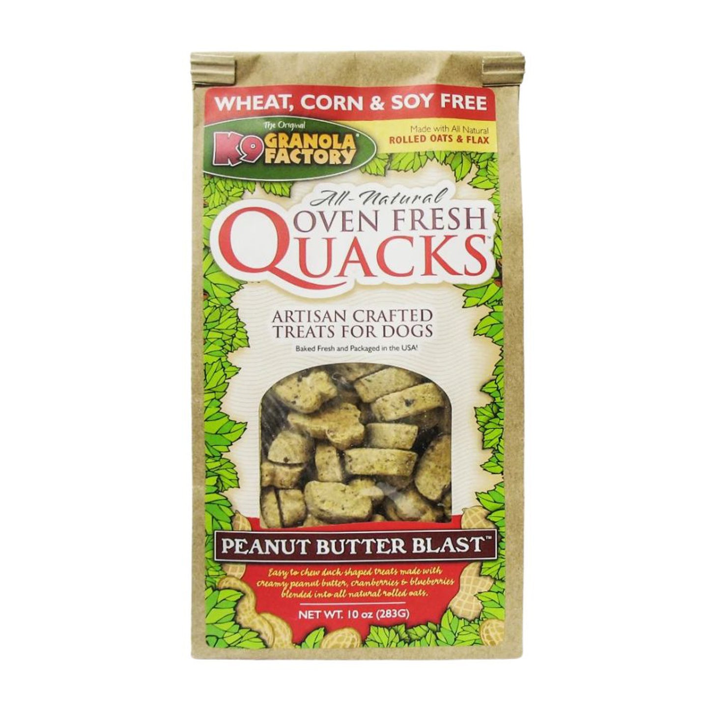 K9 Granola Oven Fresh Quacks, Peanut Butter 10oz