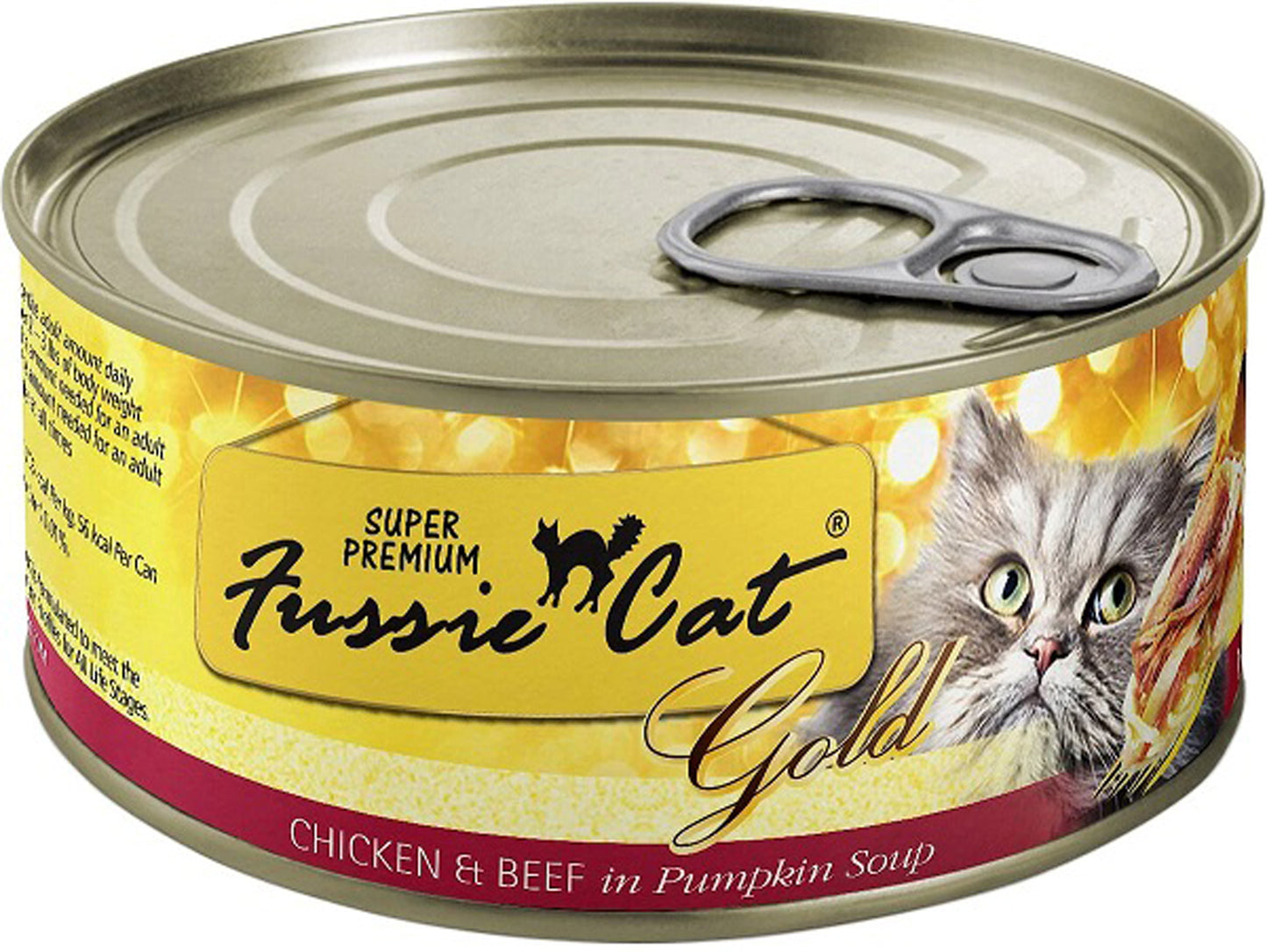 Fussie Cat Gold Chicken Beef Pmpknsoup 2.82oz/24 Superprem Can