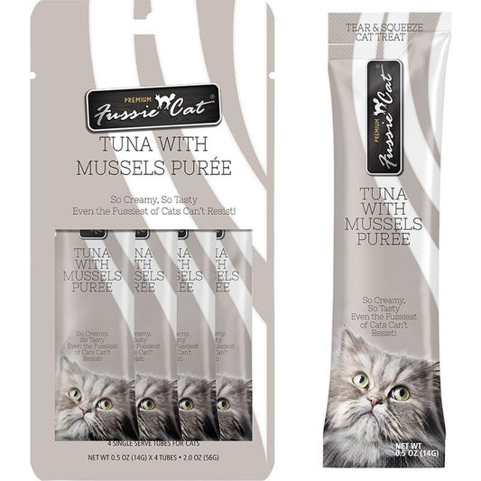 Fussie Cat Puree Tuna Mussels 2oz/18count