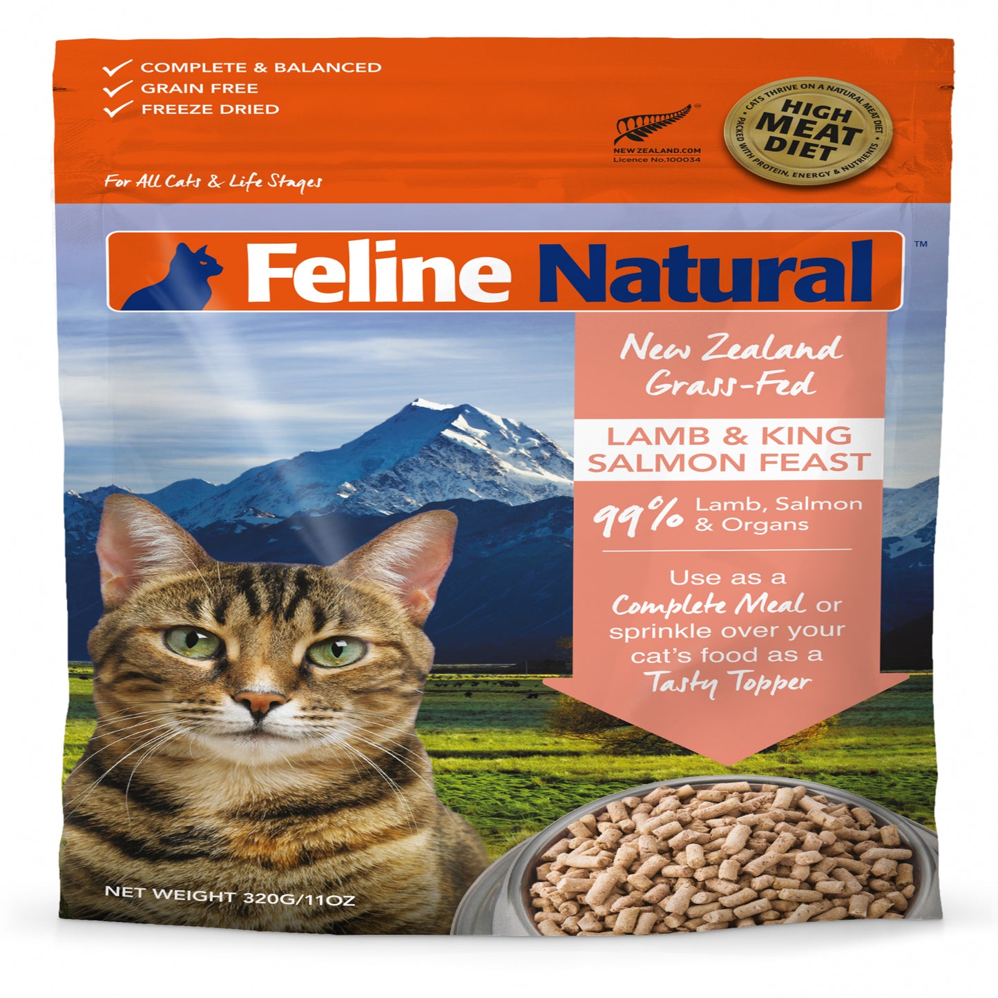 K9 Natural Feline Freeze Dried Lamb Salmon 11 Oz.