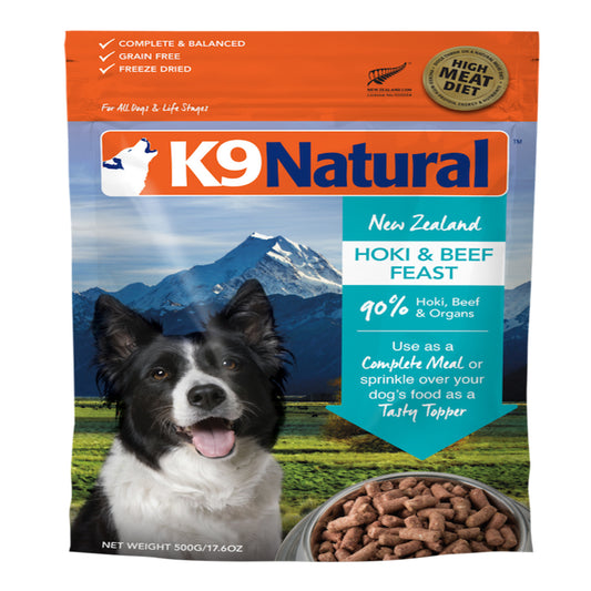 K9 Natural Dog Freeze Dried Beef Hoki 1.1 Lbs