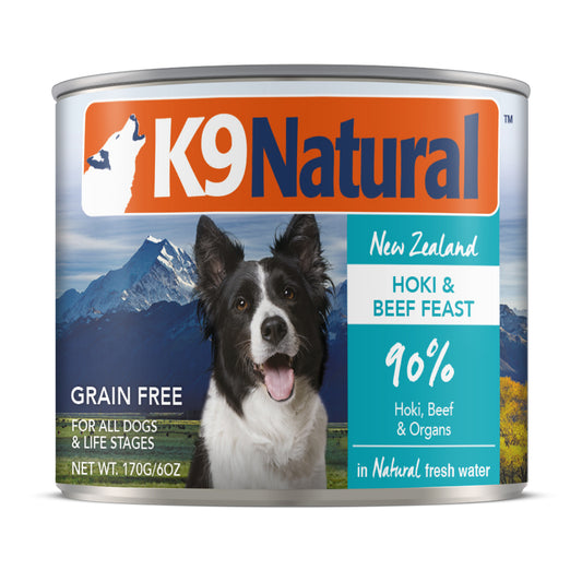 K9 Natural Dog Beef Hoki 6 Oz.(Case Of 24)