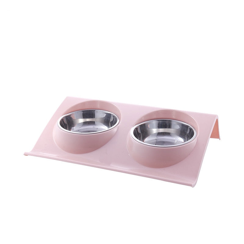 Double Bowls Stainless Steel Feeders