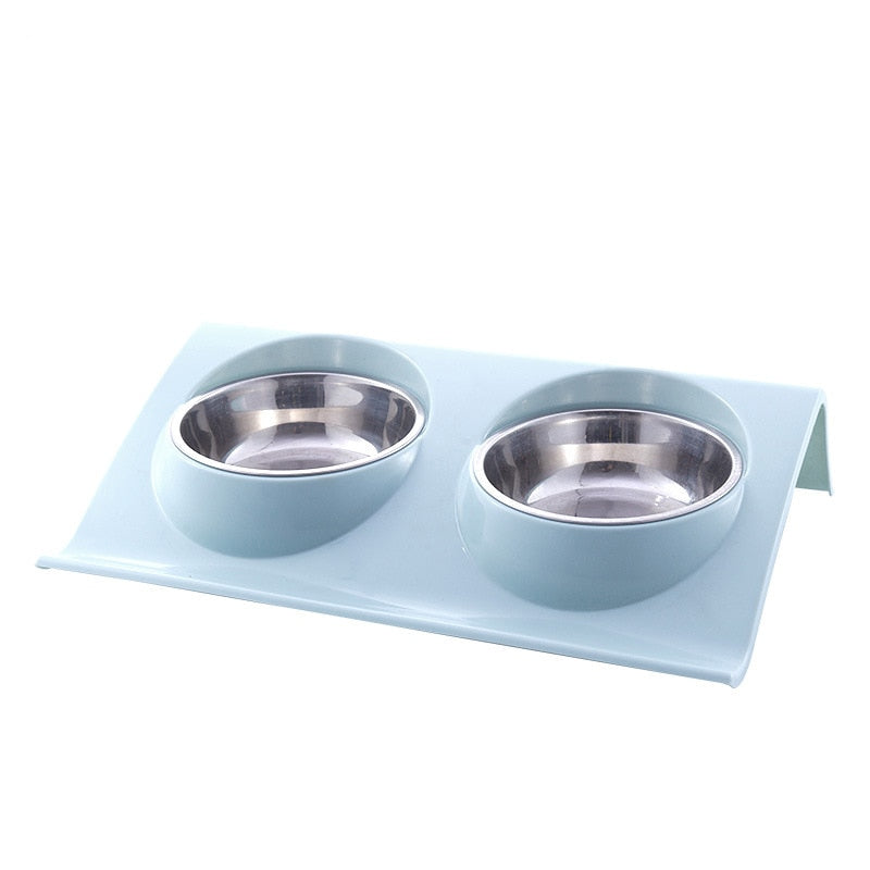 Double Bowls Stainless Steel Feeders