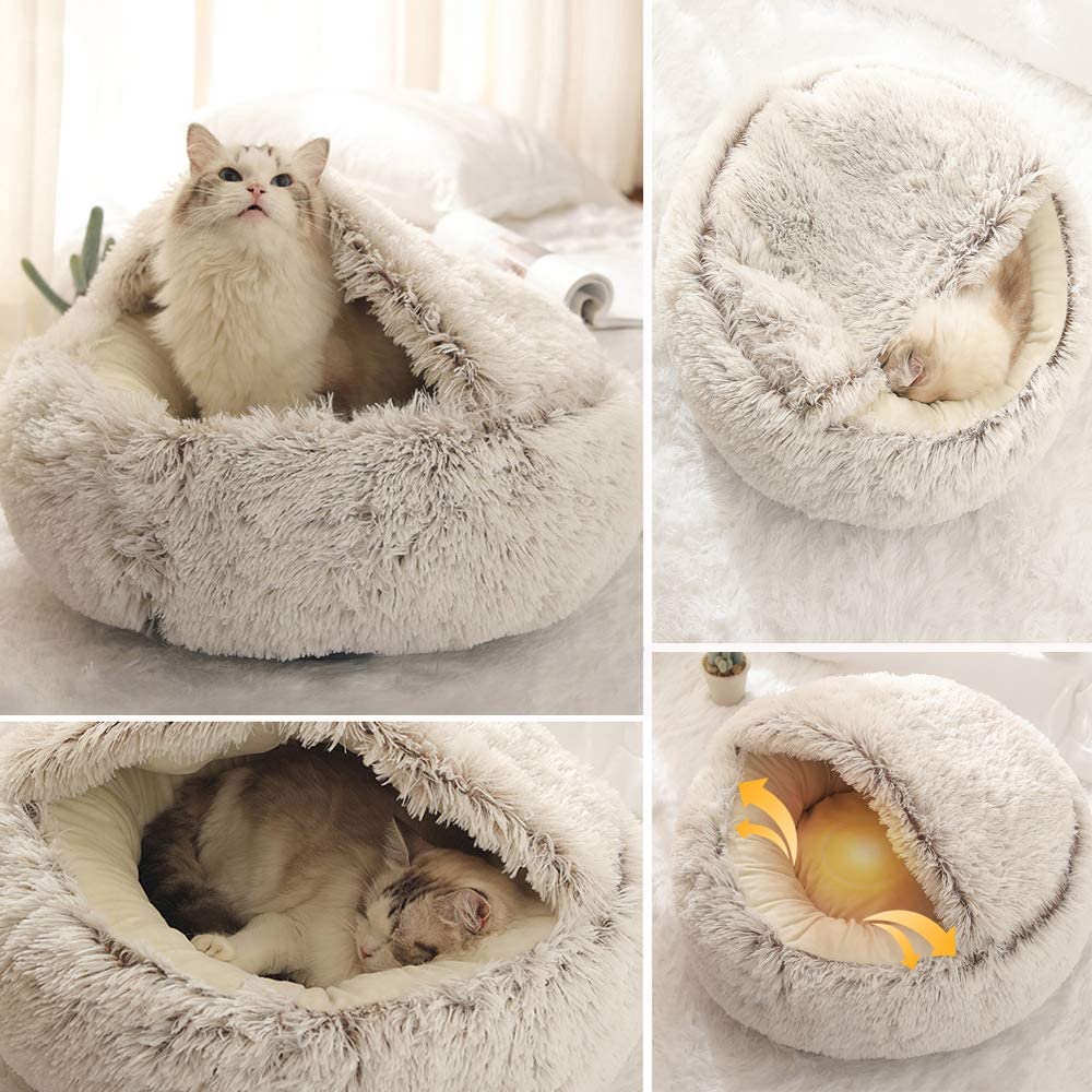 Round Plush Warm Bed