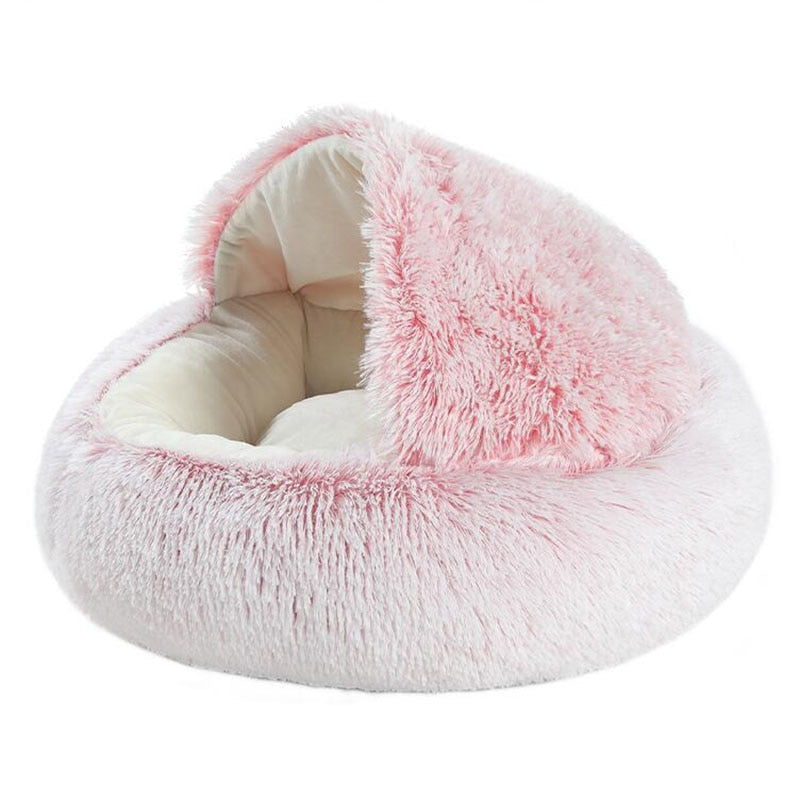 Round Plush Warm Bed