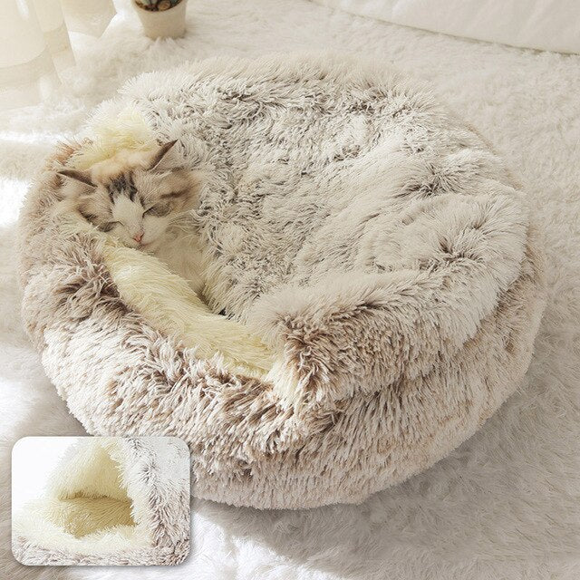 Round Plush Warm Bed