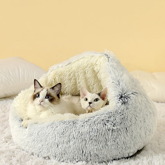 Round Plush Warm Bed